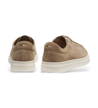 BOSS Sportschoenen met gegraveerd logo beige