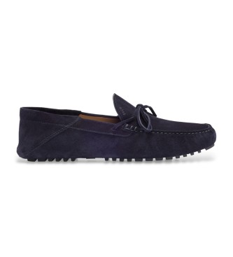 BOSS Navy Driver leather loafers