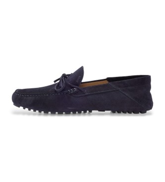 BOSS Navy Driver leather loafers