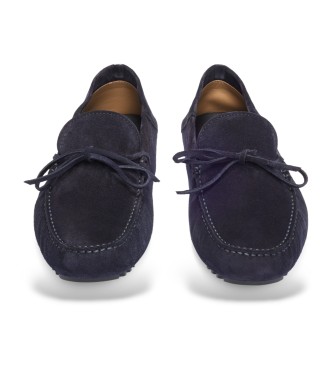 BOSS Navy Driver leather loafers