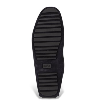 BOSS Navy Driver Leather Moccasins
