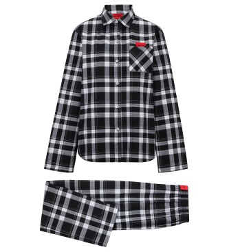 HUGO Pajamas Plaid Flannel zwart