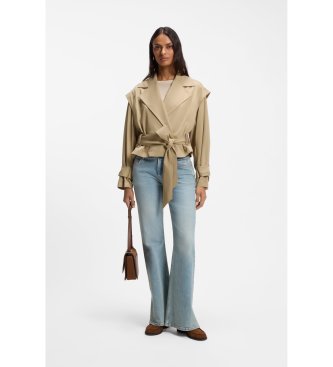 BOSS Kurzer Trenchcoat mit beigem Gürtel