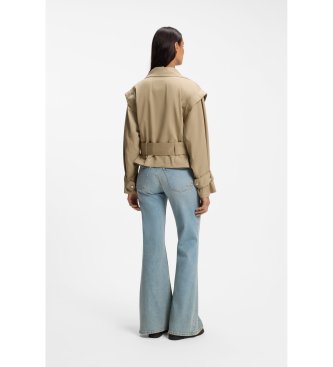 BOSS Kurzer Trenchcoat mit beigem Gürtel