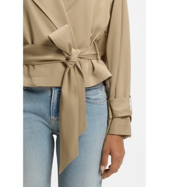 BOSS Kurzer Trenchcoat mit beigem Gürtel