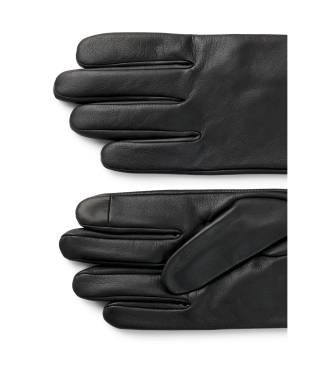 BOSS Grawerowane rękawiczki czarne