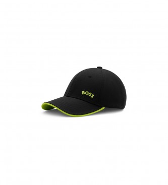 BOSS Črna kapa z ukrivljenim logotipom