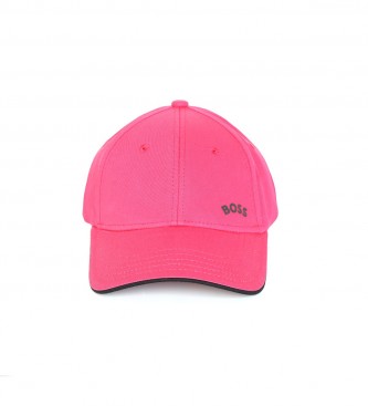 BOSS Pink Curved Logo Cap