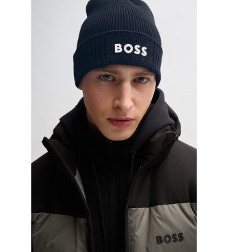 BOSS Navy knitted hat