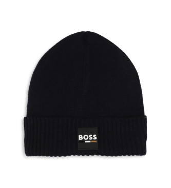 BOSS Cappello lavorato a maglia blu navy