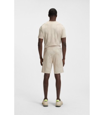 BOSS Short en tissu multi-extensible avec imprim actif beige