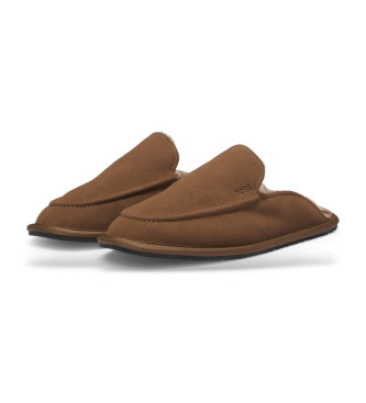 BOSS Brown Mule Slippers