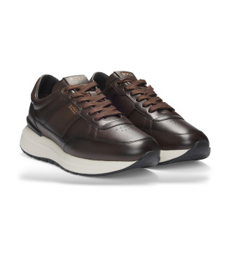 BOSS Brown Jace Leather Sneakers