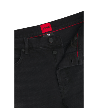 BOSS Jeans dalla vestibilit affusolata in denim stretch nero intenso