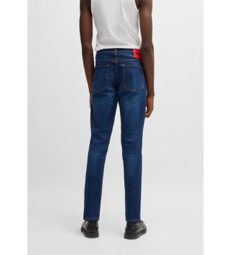 BOSS Jeans med avsmalnande passform i marinbl denim med stretch