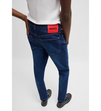 BOSS Jeans med avsmalnande passform i marinbl denim med stretch