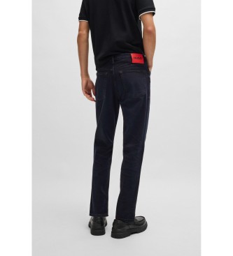 BOSS Navy taps toelopende jeans