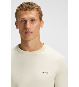 BOSS Pullover med kontrasterande offwhite-detaljer