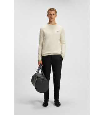 BOSS Pullover med kontrasterande offwhite-detaljer