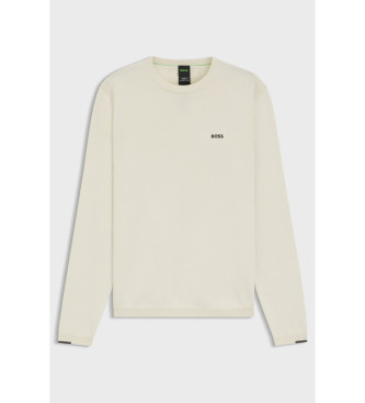 BOSS Pullover med kontrasterande offwhite-detaljer