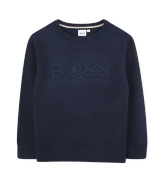 BOSS Navy strikket trje