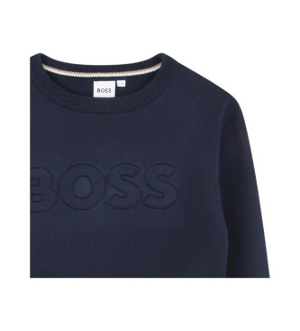 BOSS Marineblauer Strickpullover