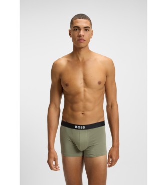BOSS Set di 3 boxer con logo in vita (verde e nero)