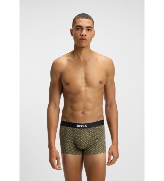 BOSS Set di 3 boxer con logo in vita (verde e nero)