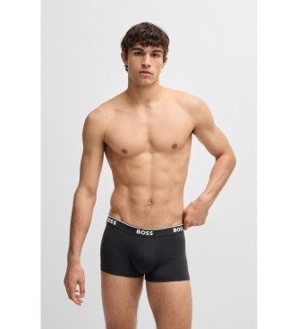 BOSS Conjunto 3 Cales boxer com logtipos na cintura preto, cinzento