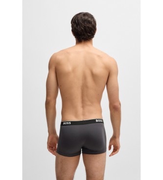 BOSS Conjunto 3 Cales boxer com logtipos na cintura preto, cinzento