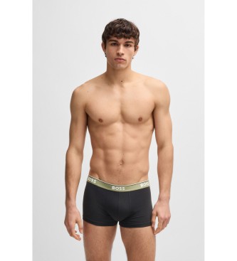 BOSS Conjunto 3 Cales boxer com logtipos na cintura preto, cinzento