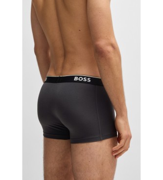 BOSS Conjunto 3 Cales boxer com logtipos na cintura preto, cinzento