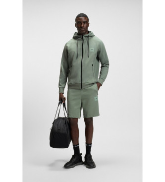 BOSS Spodenki Headlo Rib Shorts zielone
