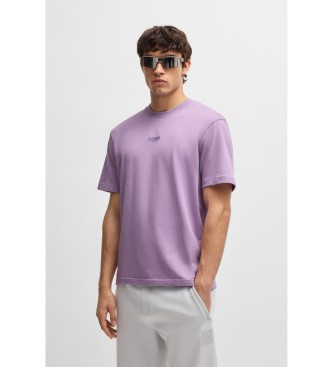 BOSS T-shirt com logtipo em lils tonal