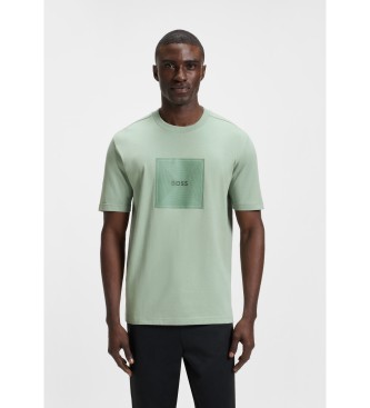 BOSS Camiseta con logo de diseo en lneas finas verde