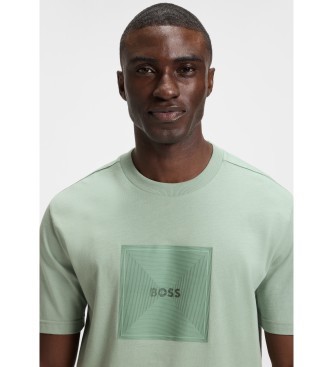BOSS Camiseta con logo de diseo en lneas finas verde