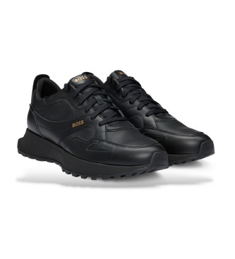 BOSS Tnis de couro Jonah Runn preto