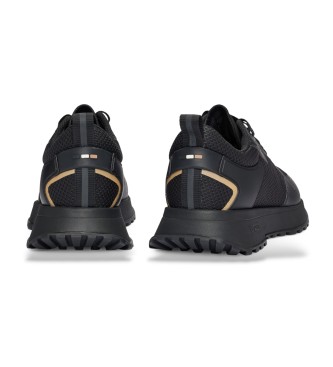 BOSS Sneaker in materiali misti con mesh e dettagli branding Nero