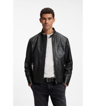 BOSS Veste en cuir Joslay noire