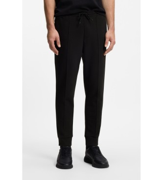 BOSS Pantalon droit avec passepoil noir