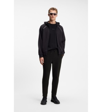 BOSS Pantalon droit avec passepoil noir
