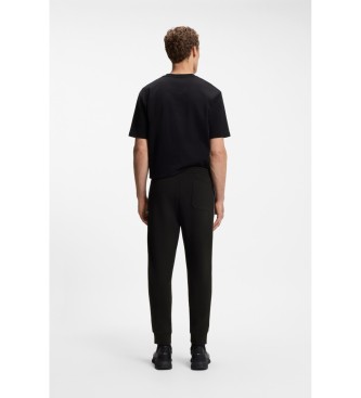 BOSS Pantalon droit avec passepoil noir