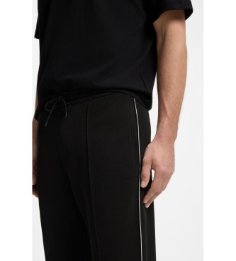 BOSS Pantalon droit avec passepoil noir