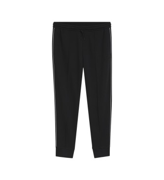 BOSS Pantalon droit avec passepoil noir