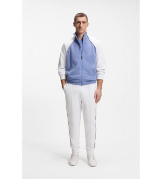 BOSS Pantalon droit avec passepoil blanc