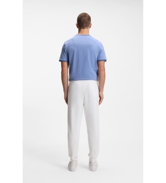 BOSS Pantalon droit avec passepoil blanc