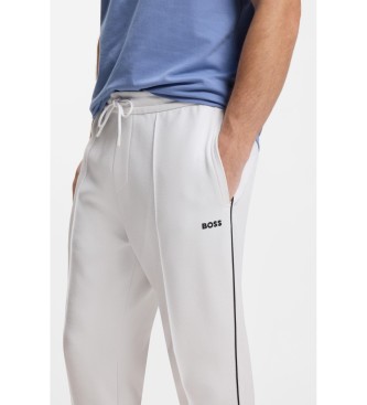 BOSS Pantalon droit avec passepoil blanc