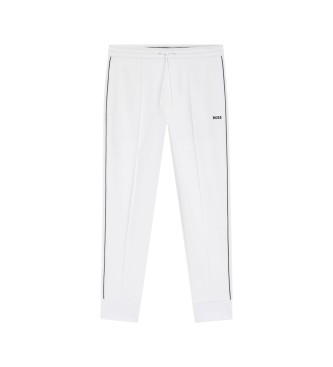 BOSS Pantalon droit avec passepoil blanc
