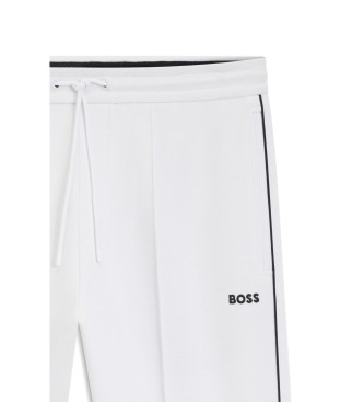 BOSS Pantalon droit avec passepoil blanc