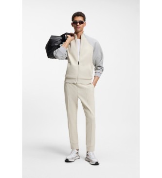 BOSS Pantalon droit avec passepoil beige